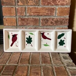 Studio Nova Holiday Cardinal Divided Serving Platter